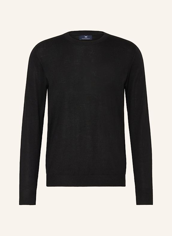 STROKESMAN'S Sweter z wełny merino CZARNY