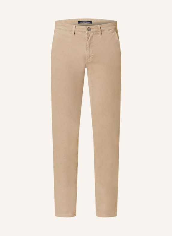 STROKESMAN'S Piqué chino slim fit BEIGE