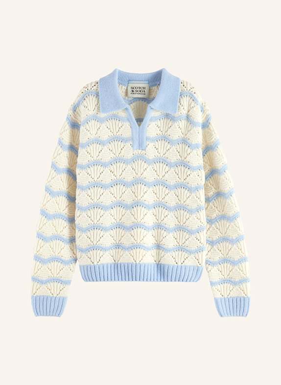 SCOTCH & SODA Svetr BÍLÁ/ TMAVĚ MODRÁ