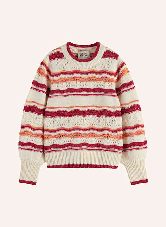 SCOTCH & SODA Svetr REŽNÁ/ TMAVĚ ČERVENÁ/ TMAVĚ ORANŽOVÁ