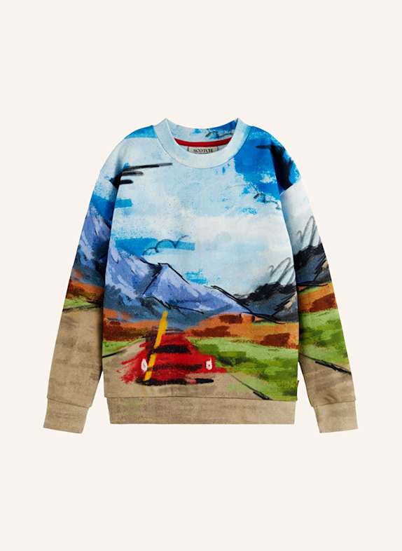 SCOTCH & SODA Mikina TMAVĚ MODRÁ/ ČERVENÁ/ ZELENÁ