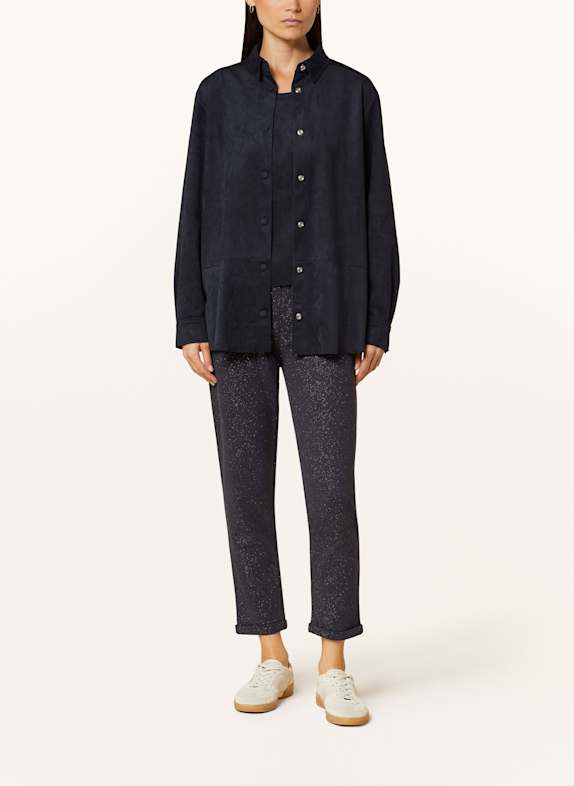 Juvia Overshirt LINA in Lederoptik DUNKELBLAU