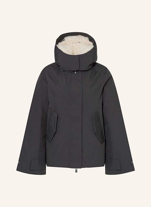 SAVE THE DUCK Jacke mit Kunstfell und abnehmbarer Kapuze SCHWARZ