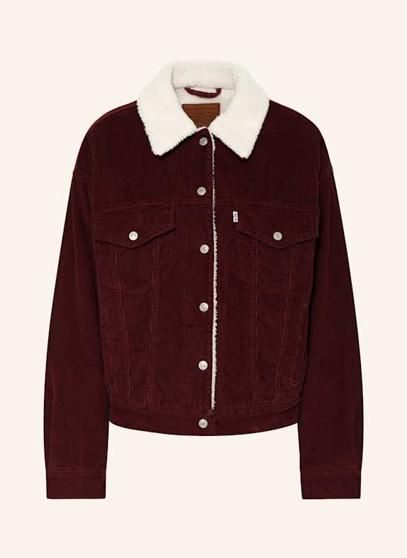 Levi's® Cord-Overjacket mit Kunstfell DUNKELROT