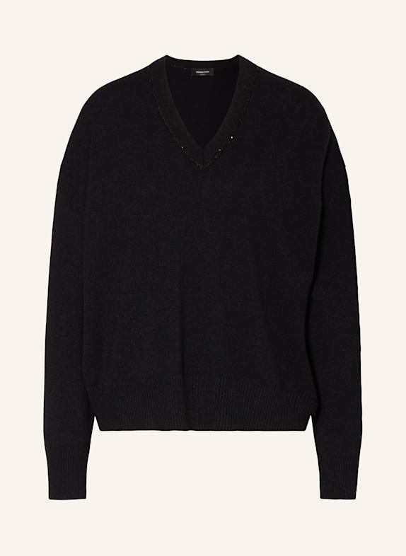 FABIANA FILIPPI Sweter z cekinami CZARNY