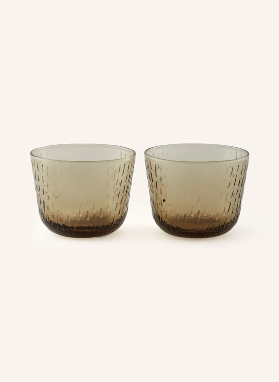 marimekko Set of 2 drinking glasses SYKSY LIGHT BROWN