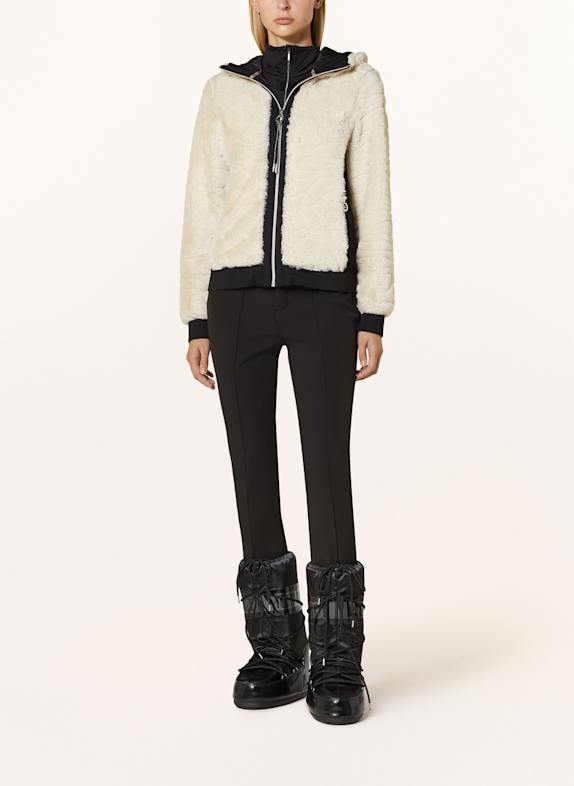 LUHTA Jacheta din fleece INKINIEMI ECRU / NEGRU