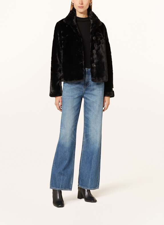 RINO & PELLE Kurtka ze sztucznego futra CZARNY