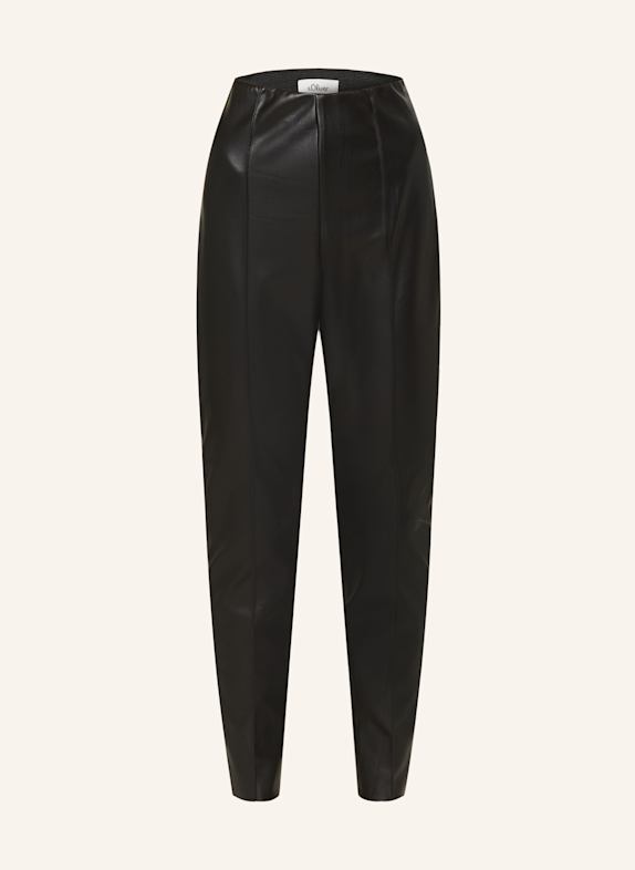 s.Oliver BLACK LABEL Hose in Lederoptik SCHWARZ