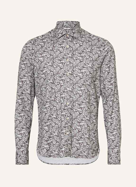 Stenströms Hemd Slimline Fit GRAU/ HELLGRAU/ DUNKELROT