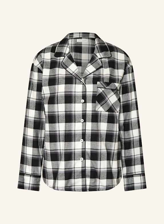 Marc O'Polo Schlafshirt COZY FLANNEL aus Flanell SCHWARZ/ WEISS