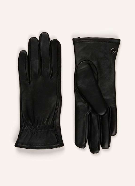 KESSLER Leather gloves with touch screen function BLACK