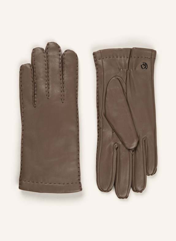 KESSLER Leather glove with touchscreen function TAUPE