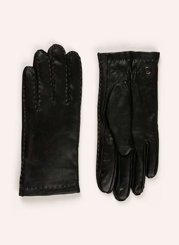 KESSLER Leather glove with touchscreen function BLACK