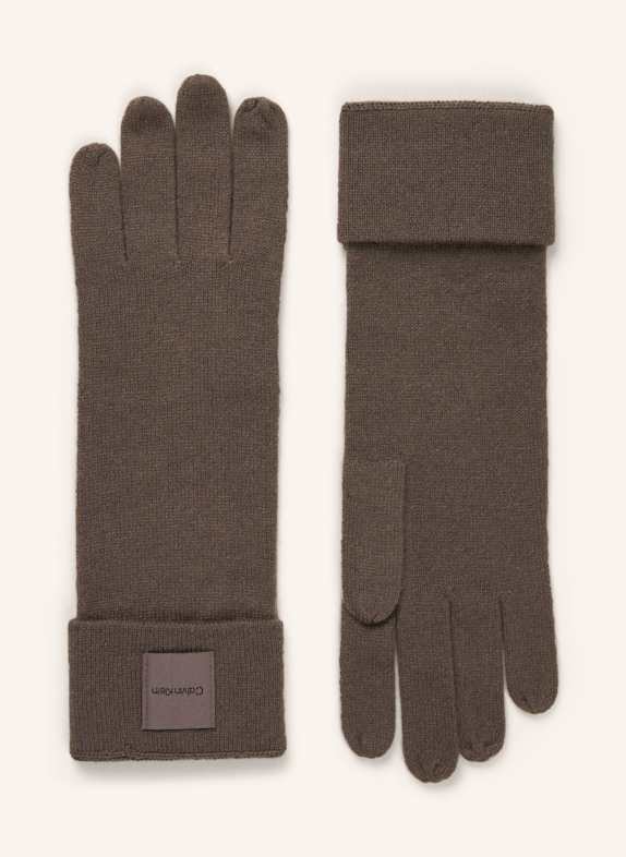 Calvin Klein Gloves made of cashmere TAUPE
