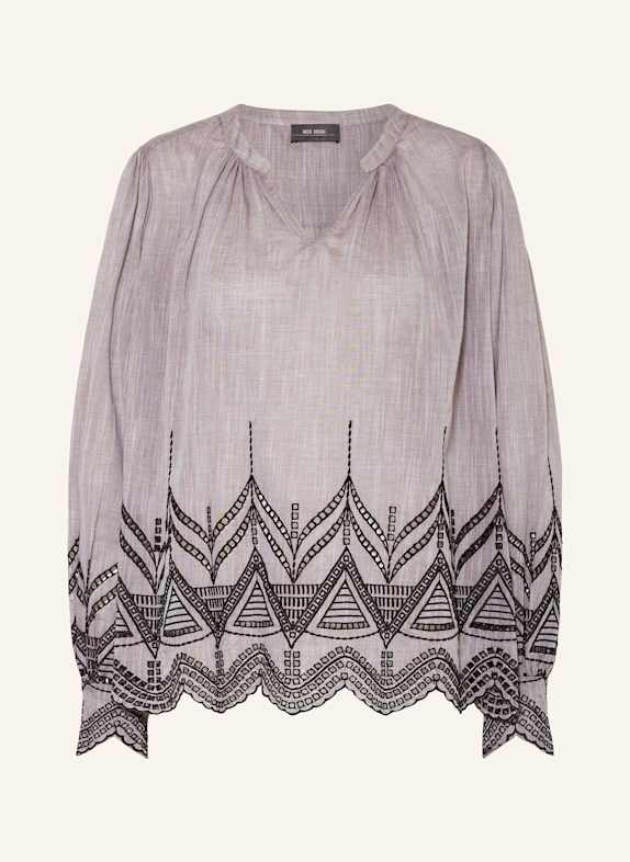 MOS MOSH Blusenshirt MMGILL mit Lochspitze GRAU/ SCHWARZ