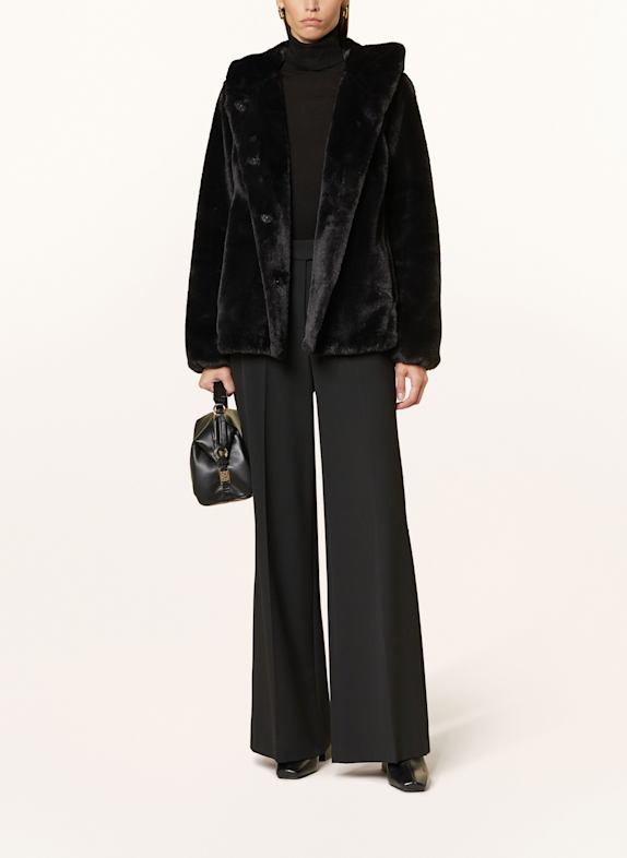 lilienfels Kurtka ze sztucznego futra CZARNY