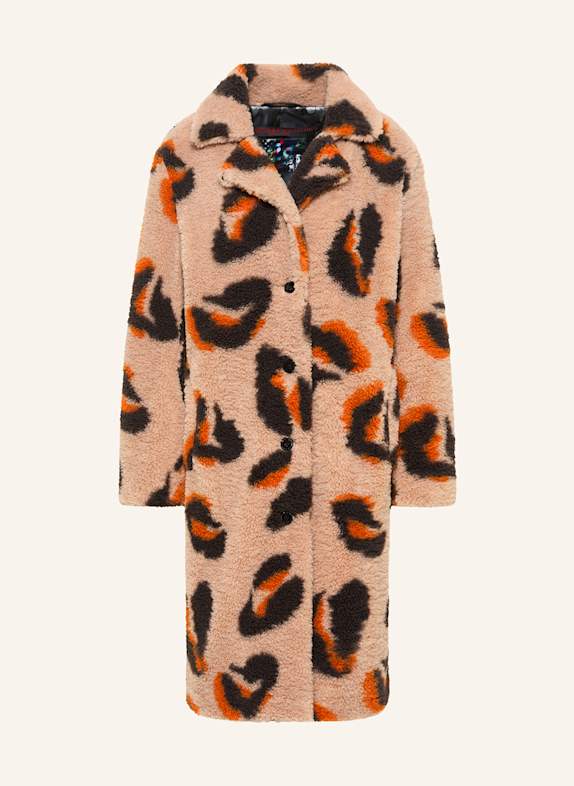 FRIEDA & FREDDIES Teddy coat BEIGE/ DARK GRAY/ ORANGE