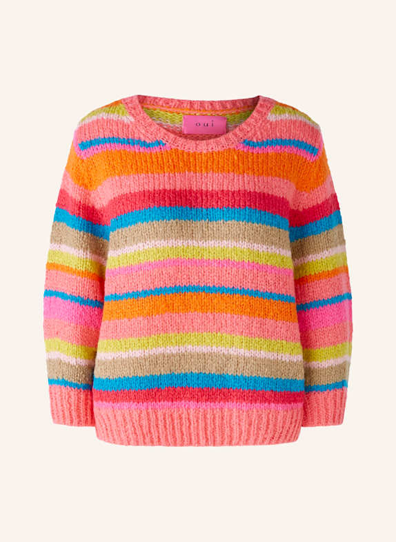 oui Pullover PINK/ BLAU/ NEONGRÜN