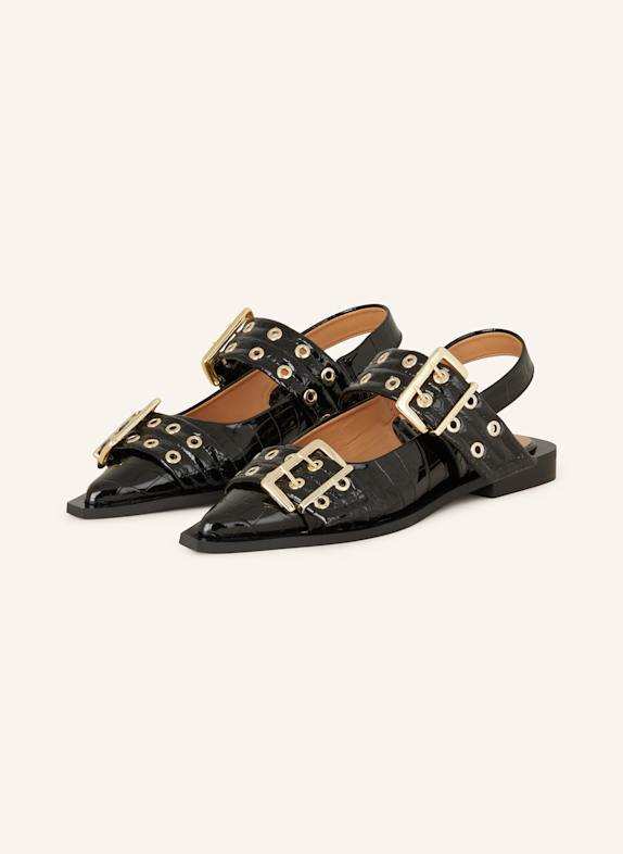 GANNI Slingballerinas SCHWARZ
