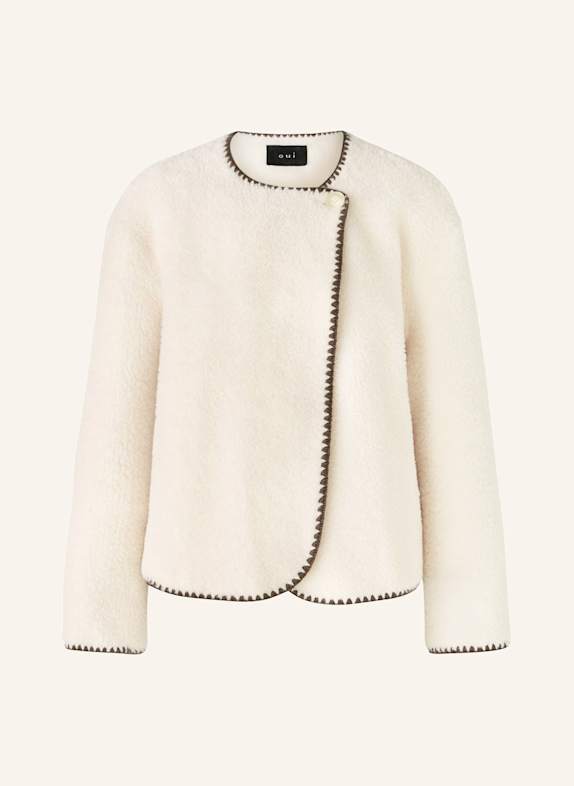 oui Faux fur jacket WHITE/ BROWN