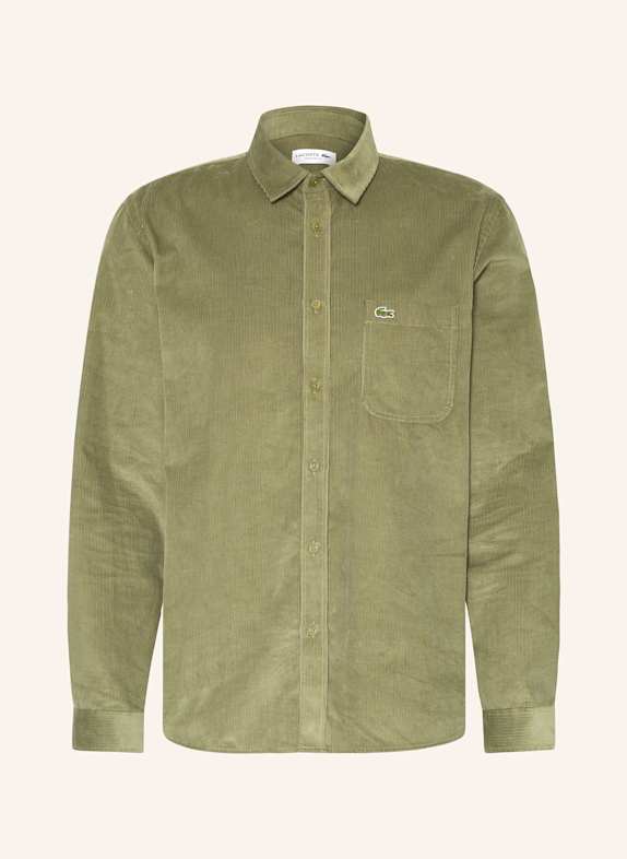 LACOSTE Cordhemd Comfort Fit OLIV