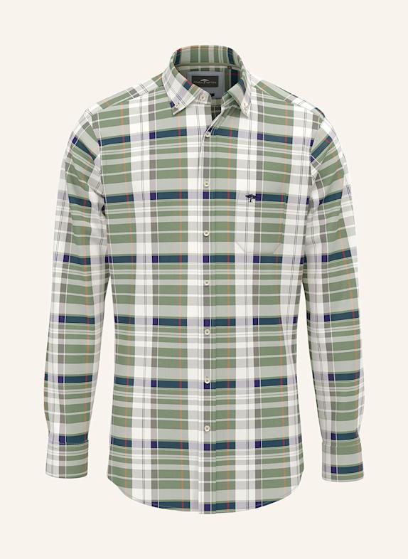 FYNCH-HATTON Košile Comfort Fit TMAVĚ ZELENÁ/ TMAVĚ MODRÁ/ BÍLÁ