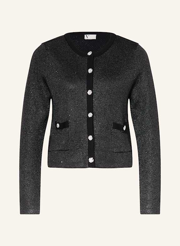 V by Vera Mont Strickjacke mit Pailletten und Schmucksteinen SCHWARZ