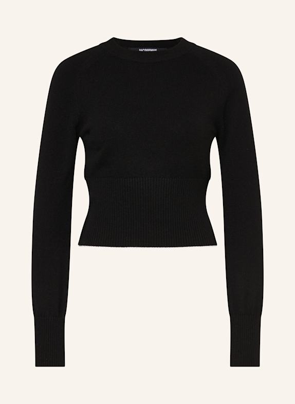 JACQUEMUS Cashmere-Pullover LA MAILLE SOGLIA SHIRT SCHWARZ