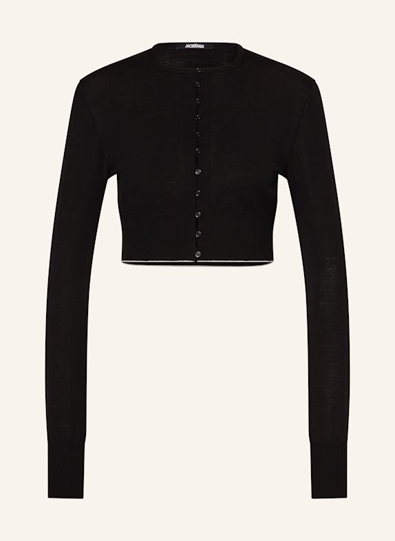 JACQUEMUS Cropped-Strickjacke LE CARDIGAN SPIAGGIA SCHWARZ