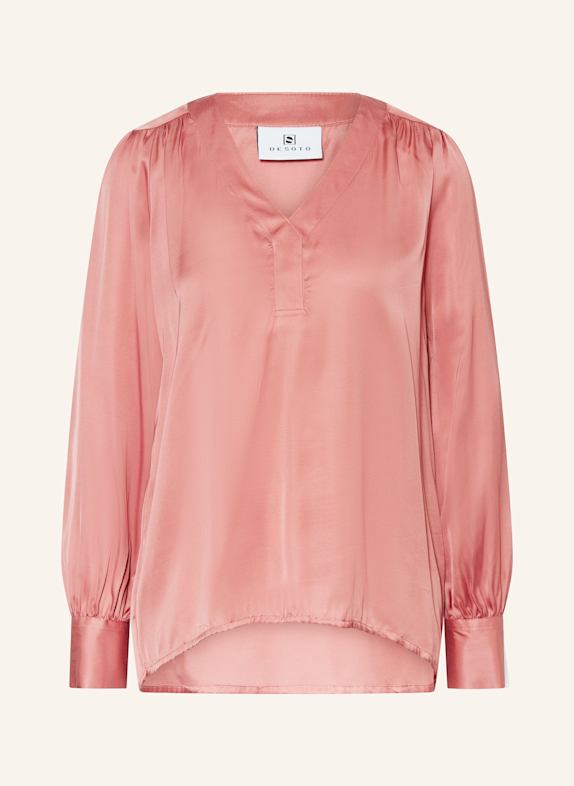 DESOTO Blusenshirt FLORA aus Satin HELLROT