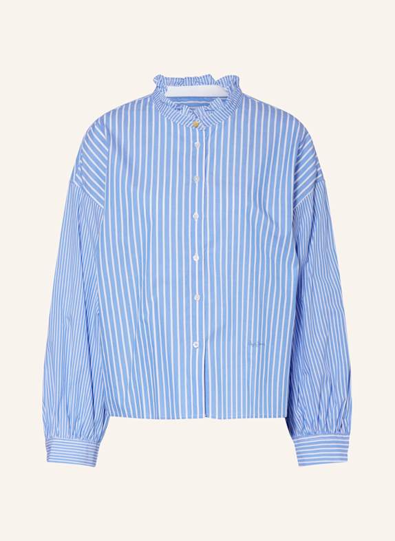 Pepe Island Jeans Bluse PIPERY mit Rüschen BLAU/ WEISS