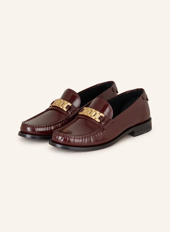 VICTORIA BECKHAM Lacquer loafers DARK RED