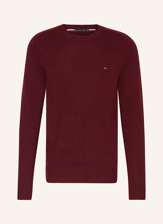 TOMMY HILFIGER Pullover DUNKELROT