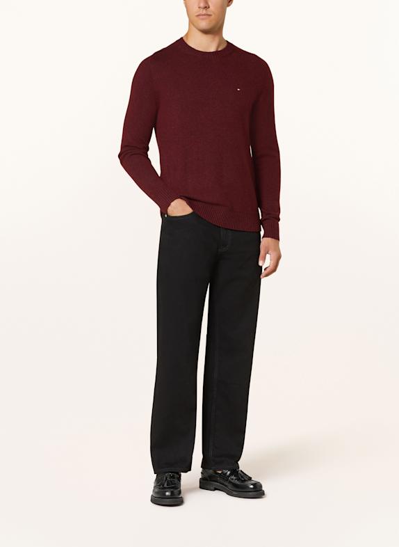 TOMMY HILFIGER Pullover DUNKELROT
