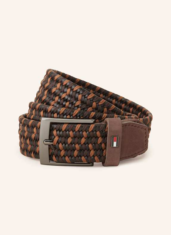 TOMMY HILFIGER Flechtgürtel ADAN SCHWARZ/ BRAUN