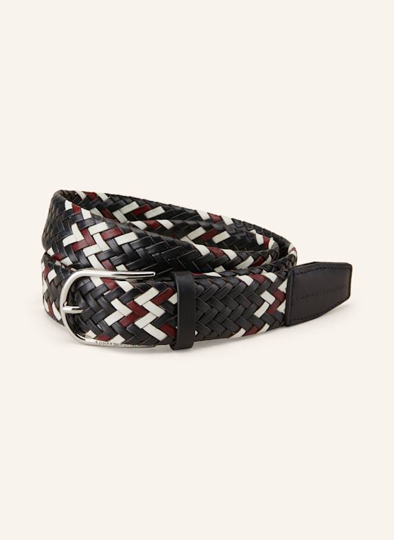 TOMMY HILFIGER Flechtgürtel DUNKELBLAU/ WEISS/ DUNKELROT