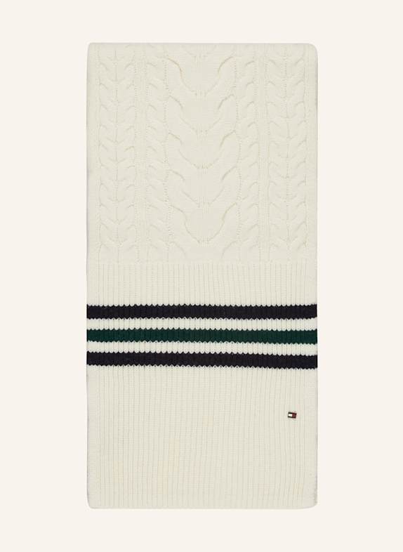 TOMMY HILFIGER Scarf CREAM/ DARK BLUE/ DARK GREEN