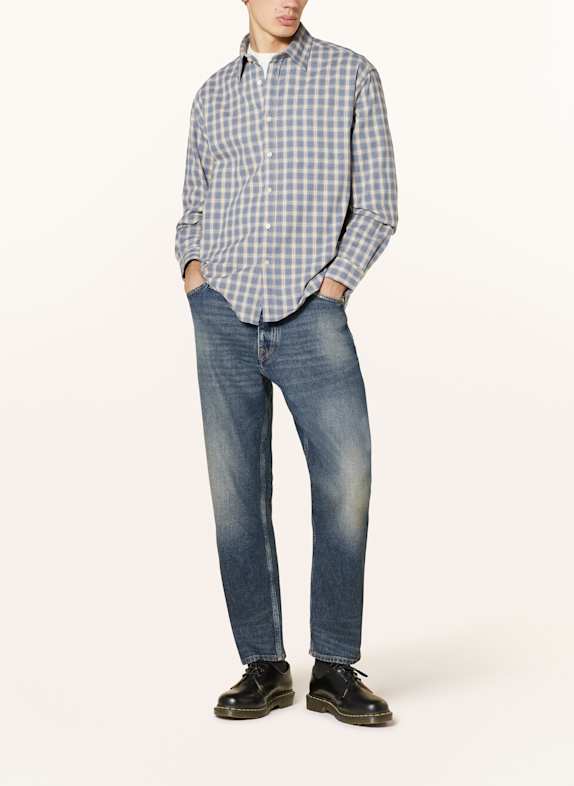 NN.07 Flanellen overhemd DEON Comfort Fit LICHTBLAUW / CRÈME