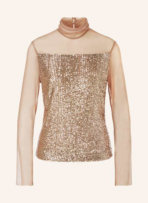 MARC CAIN Blusenshirt im Materialmix mit Pailletten GOLD