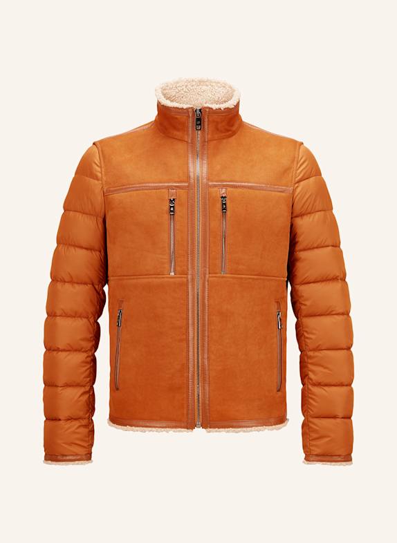 MILESTONE MSDORINO quilted jacket in a mix of materials DARK ORANGE