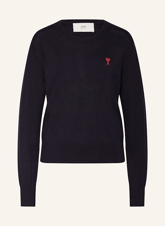 AMI PARIS Pullover aus Merinowolle DUNKELBLAU