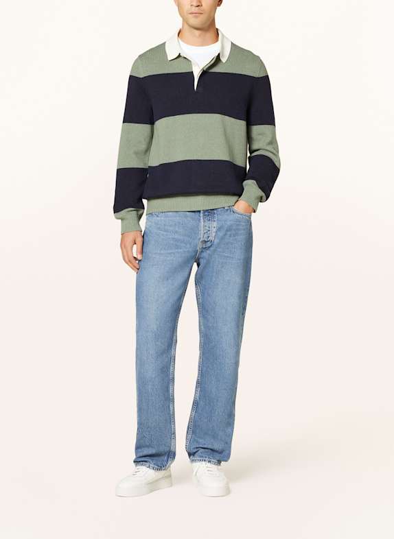 OLYMP sweater MØRKEBLÅ / LYSEGRØN