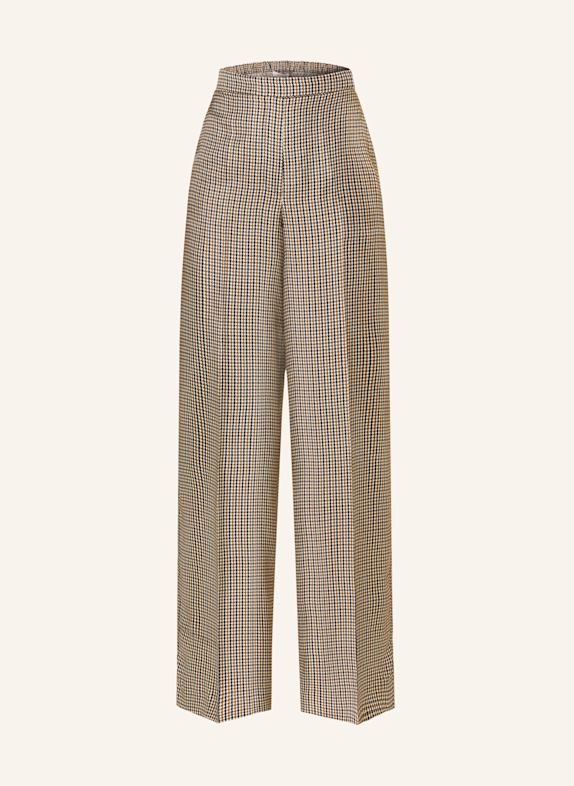 DOROTHEE SCHUMACHER Seidenhose CHECKED COOLNESS CREME/ DUNKELBLAU/ KHAKI