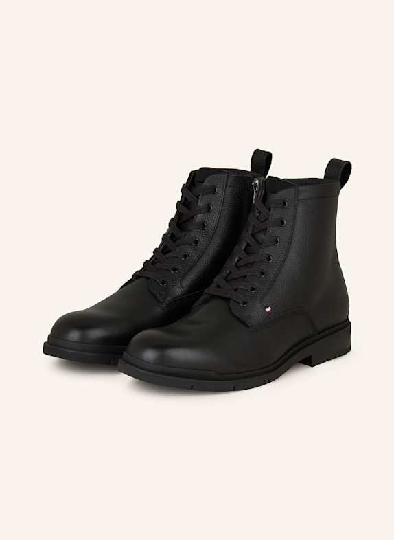 TOMMY HILFIGER Schnürboots SCHWARZ