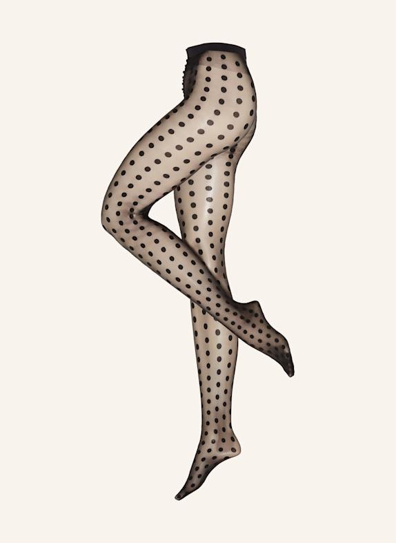Wolford BONNY DOTS pantyhose 9180 BLACK/BLACK