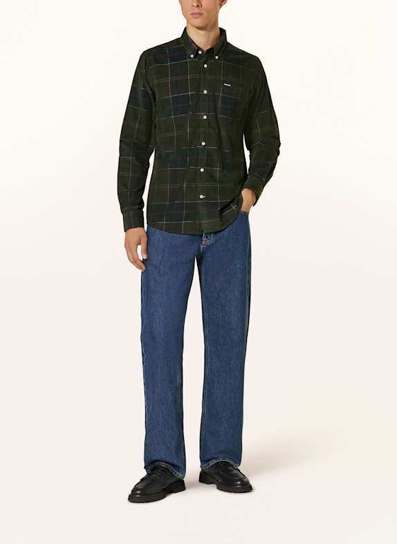 Barbour Cordhemd BLAIR Tailored Fit DONKERGROEN / DONKERGEEL
