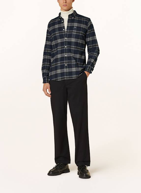 Barbour Flanellen overhemd BETSOM Tailored Fit DONKERBLAUW / ZWART / LICHTGRIJS