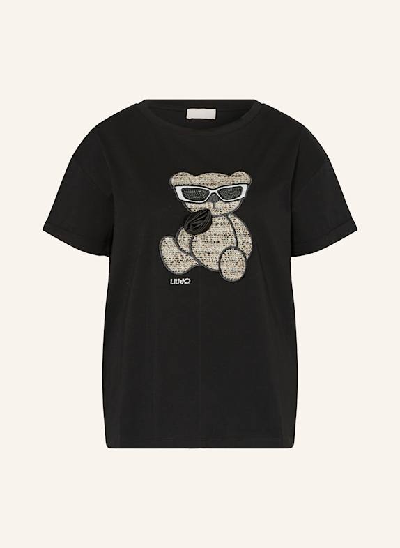 LIU JO ST T-Shirt Logo SCHWARZ/ WEISS/ BRAUN