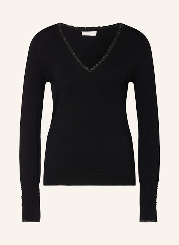 LIU JO Sweater with glitter thread BLACK